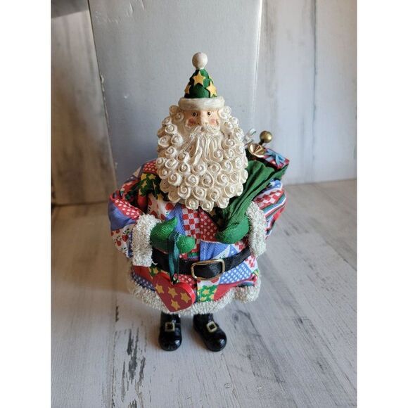 Colorful pattern Santa Claus toy bag heart Xmas figure star - Picture 1 of 9